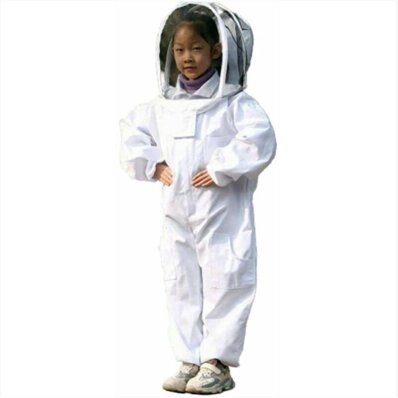 foto del prodotto treetalk abbigliamento per apicoltura, abbigliamento protettivo bianco per apicoltura per bambini cotone a maniche lunghe, protezione per bambini