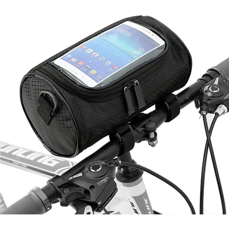 foto del prodotto treetalk borsa da manubrio per bici impermeabile con touchscreen, grande capacit , borsa da telaio anteriore per bicicletta con tracolla staccabile