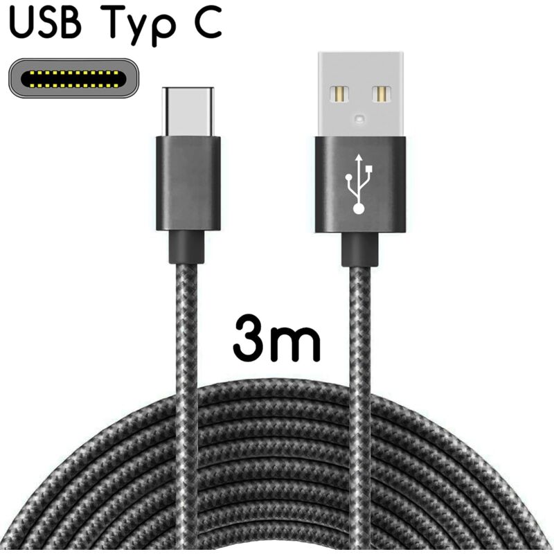 foto del prodotto treetalk cavo da usb c a usb 2.0 cavo di ricarica in nylon con connettore usb type c 3 m il colore nero