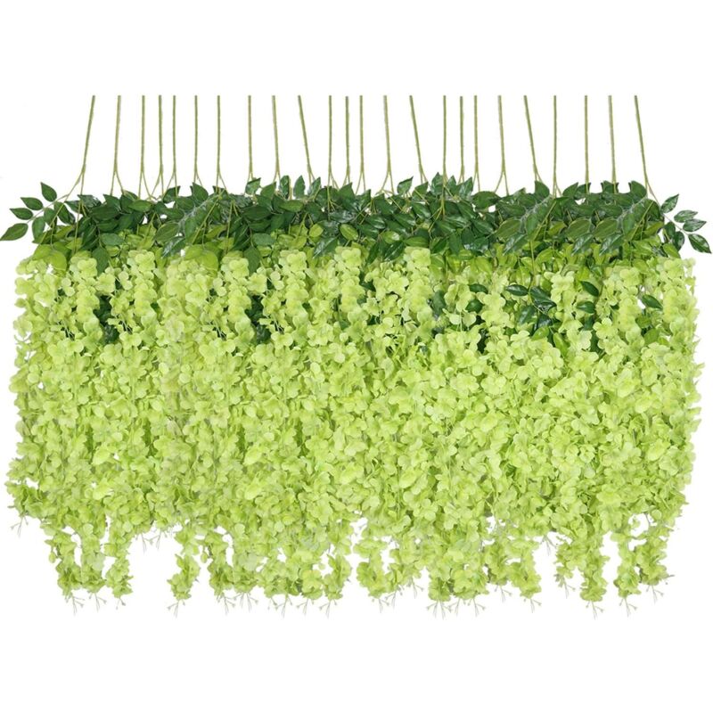 foto del prodotto treetalk fiori artificiali, 24 pezzi di glicine finto artificiale, fiori di seta appesi, decorazioni per casa, matrimoni e feste 24 pezzi, 110