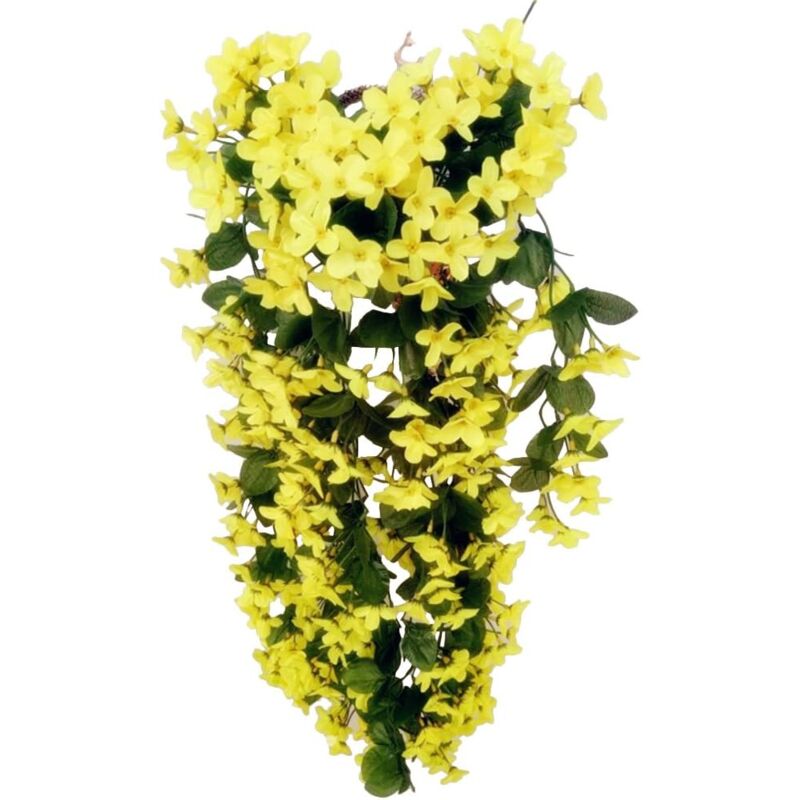 foto del prodotto treetalk fiori artificiali pendenti a 4 petali, glicine, fiori artificiali pendenti per decorazioni per matrimoni e case giallo 