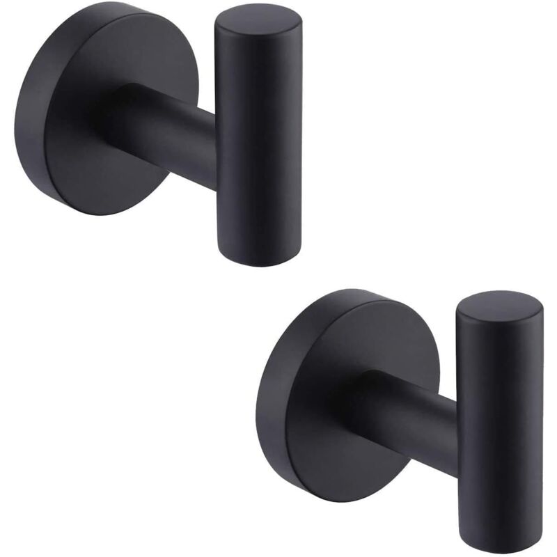 foto del prodotto treetalk ganci per asciugamani da bagno, confezione da 2 ganci da parete, in acciaio inox sus 304, per bagno, cucina, ufficio e guardaroba nero,