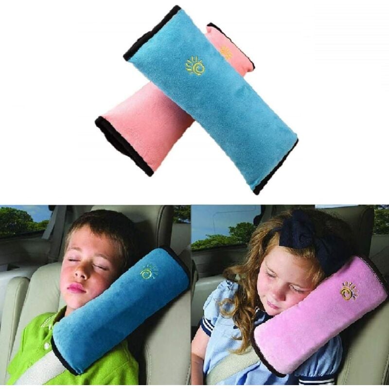 foto del prodotto treetalk pezzi seggiolino per bambini, cintura di sicurezza per auto, imbottitura rimovibile, lavabile e pratica blu e rosa 