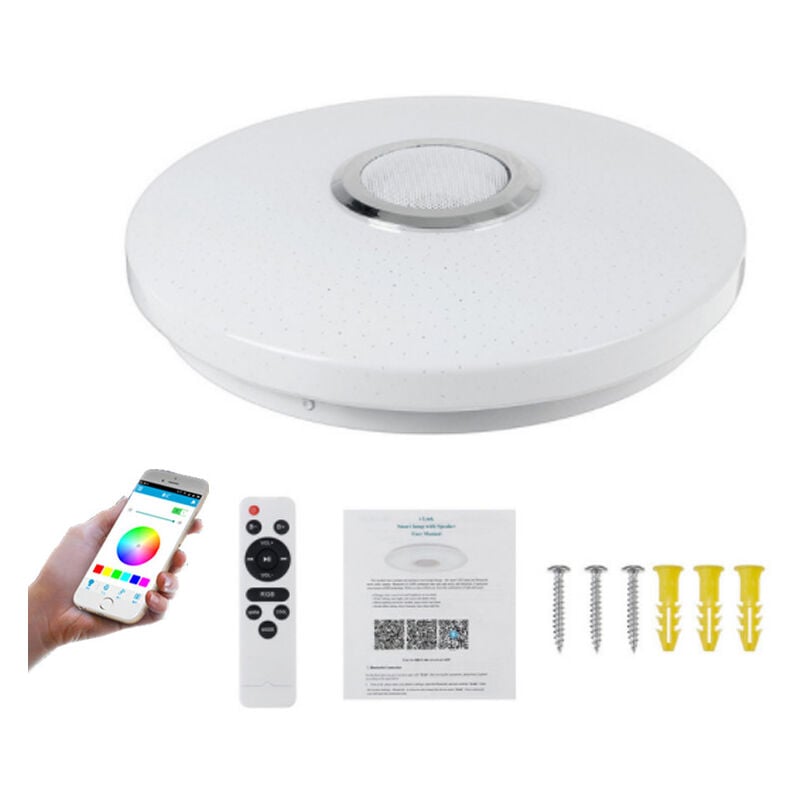 foto del prodotto treetalk plafoniera led da 36 w con altoparlante bluetooth, intelligente con telecomando e controllo tramite app, cambio colore rgb, regolabile per