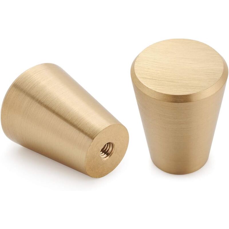 foto del prodotto treetalk pomelli per mobili in ottone spazzolato, pomelli per cassetti in oro, per mobili, credenze, bagno e cucina, confezione da 10 cono 