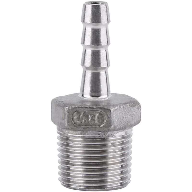 foto del prodotto treetalk pz raccordo per tubo spinato connettore adattatore filettato dfe coda per tubo flessibile acciaio inossidabile ss304 1 8 3 4 3 86 mm 