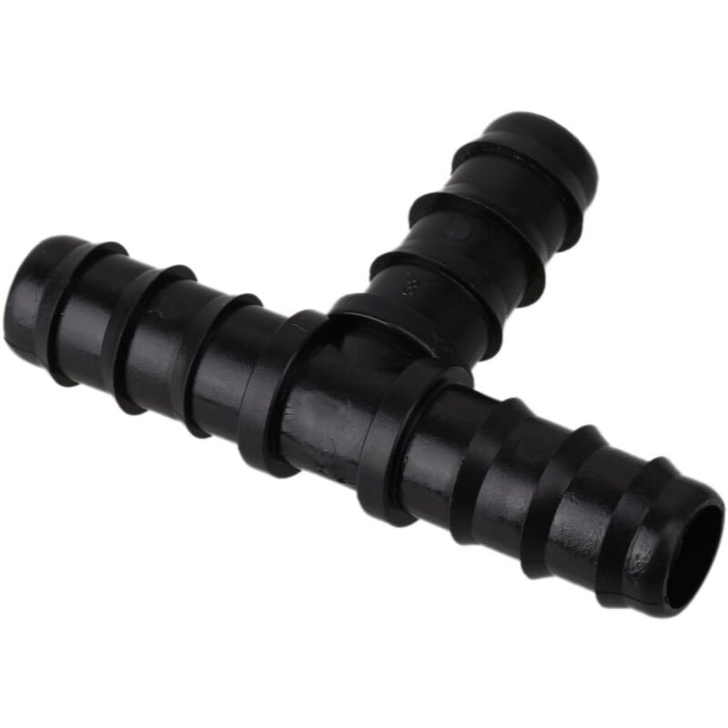 foto del prodotto treetalk raccordi per circuito di irrigazione, confezione da 20 pe16, connettore femmina a t con innesto a barbiglio, nero per giardino 16 mm