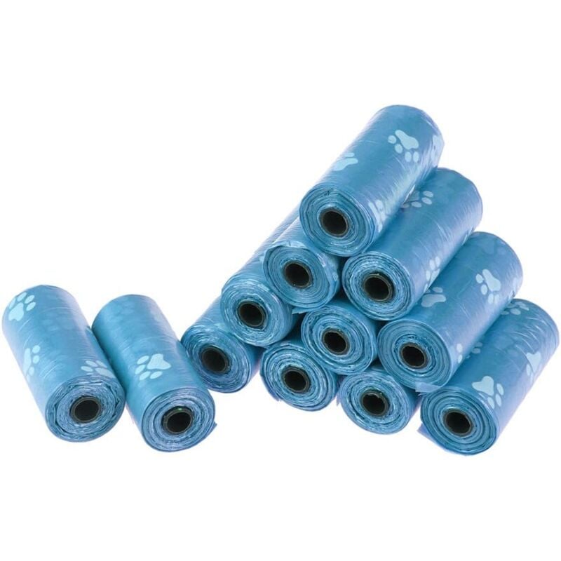 foto del prodotto treetalk sacchetti per escrementi di cane, sacchetti biodegradabili per rifiuti, blu, 12 rotoli totale 180 sacchetti 