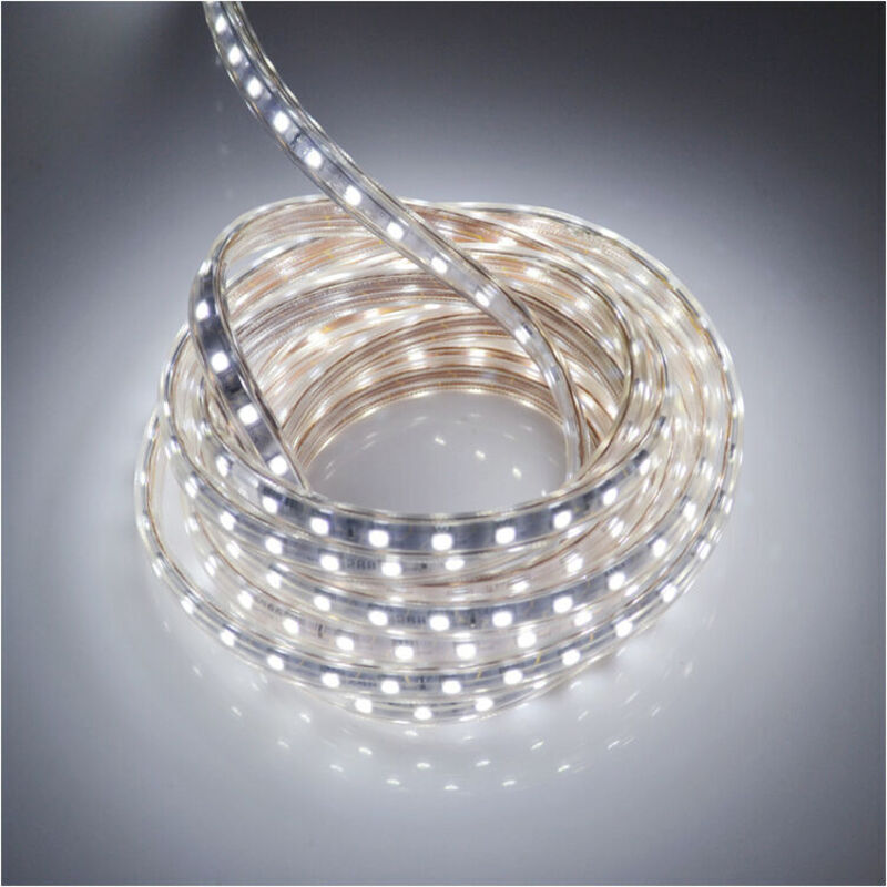 foto del prodotto treetalk striscia led da 5 metri con interruttore, striscia led impermeabile ip65, striscia led 220v, bianco freddo