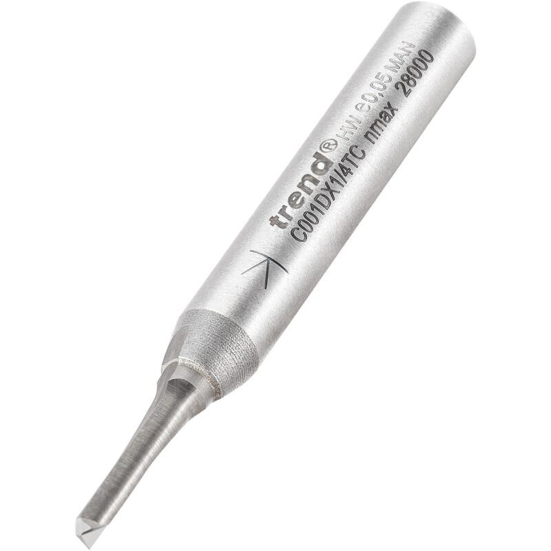 foto del prodotto trend craftpro c001dx1 4tc fresa a due scanalature, gambo da 1 4 , diametro di taglio 3 mm e lunghezza di taglio 11 mm, punta in carburo di