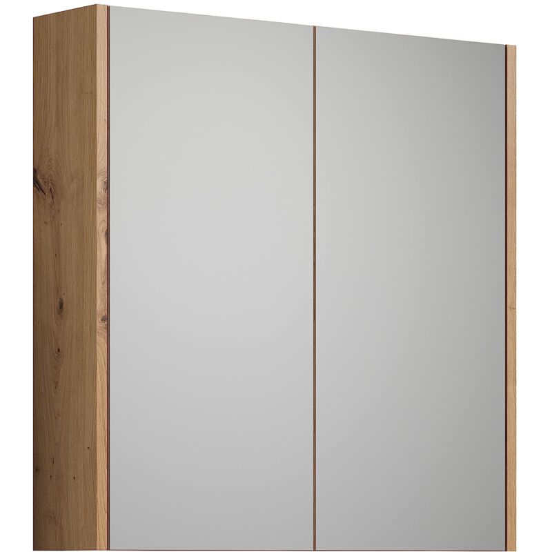 foto del prodotto trendteam smart living armadietto con, vernice bianca opaca con rovere artisan, 69 x 70 x 15 cm
