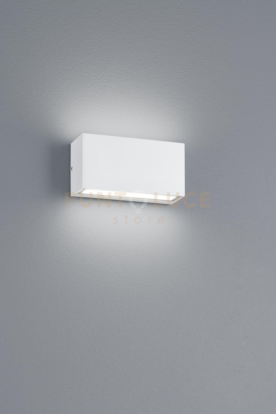 foto del prodotto trent applique 2 led 9w 1100lm, 3000k bianca bi emissione l.14 x h.5cm ip65