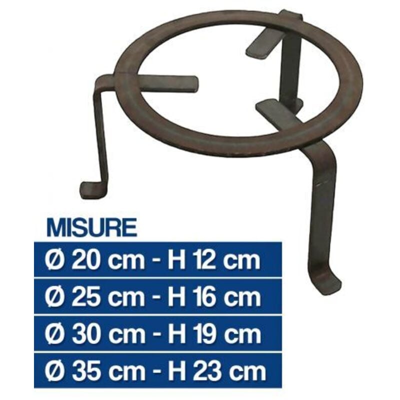 foto del prodotto treppiedi circolare in ferro per camino fuoco varie misure 37577v 20 cm h 12 cm 37577 