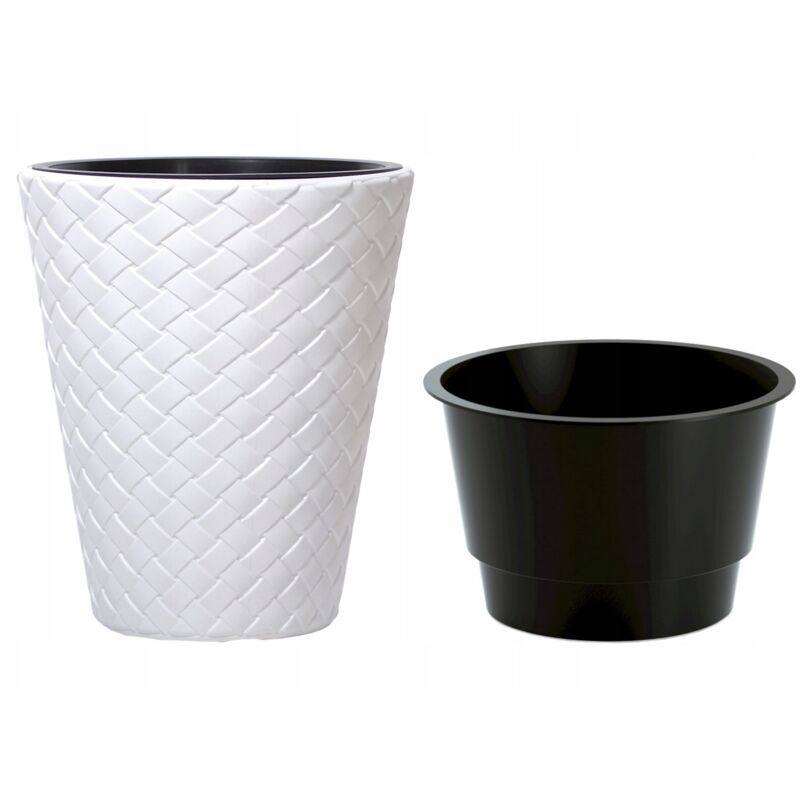 foto del prodotto tresice france matuba dbmt400 vaso per fiori intrecciato con inserto bianco