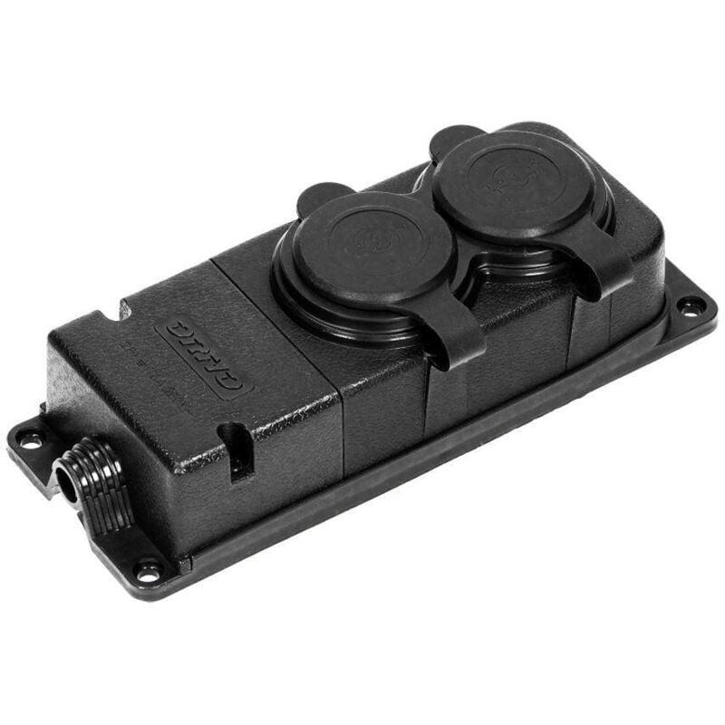 foto del prodotto tresice france - orno multipresa elettrica 2 prese schuko esterna impermeabile ip44 230v 16a resistente agli urti, non infiammabile