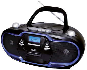 foto del prodotto trevi 057404 impianto stereo portatile digitale 20 w am, fm nero, blu riproduzione mp3