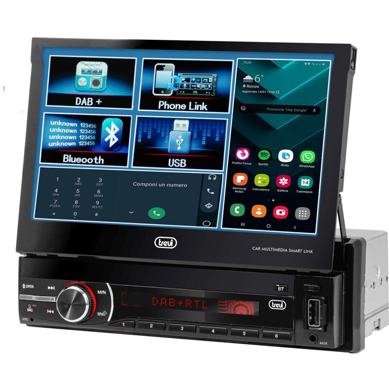 foto del prodotto trevi autoradio dab fm 200w con monitor 7 wireless usb sd aux in mdv 6380 dab