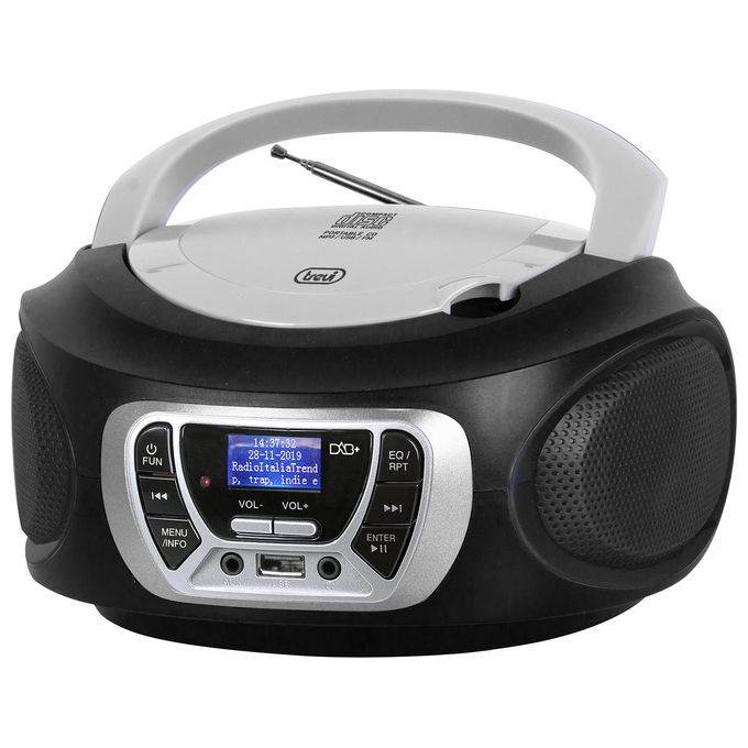 foto del prodotto trevi cmp 510 dab stereo portatile cd boombox radio dab dab con rds usb aux in presa cuffia nero