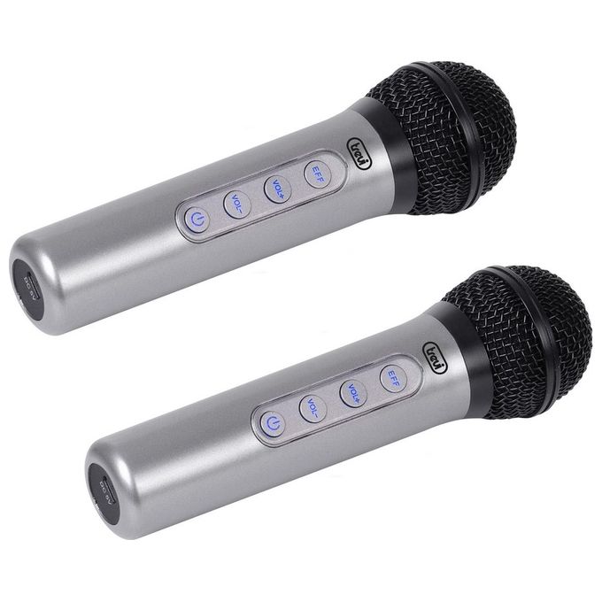 foto del prodotto trevi em 415 r nero argento set di 2 microfoni wireless