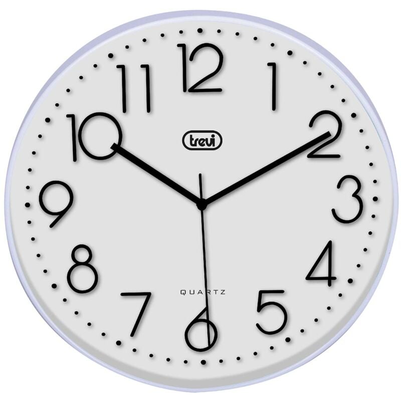 foto del prodotto trevi om 3508 s orologio da parete silenzioso con movimento sweep, diametro 30cm e numeri in rilievo per facile lettura, ideale per camera da letto e