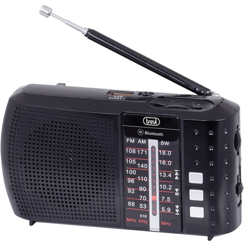 foto del prodotto trevi radio portatile multibanda wireless usb micro sd ra 7f20 bt nero