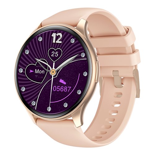 foto del prodotto trevi smartwatch con funzione chiamata wireless amoled full touch ip67 t fit 235 a rosa