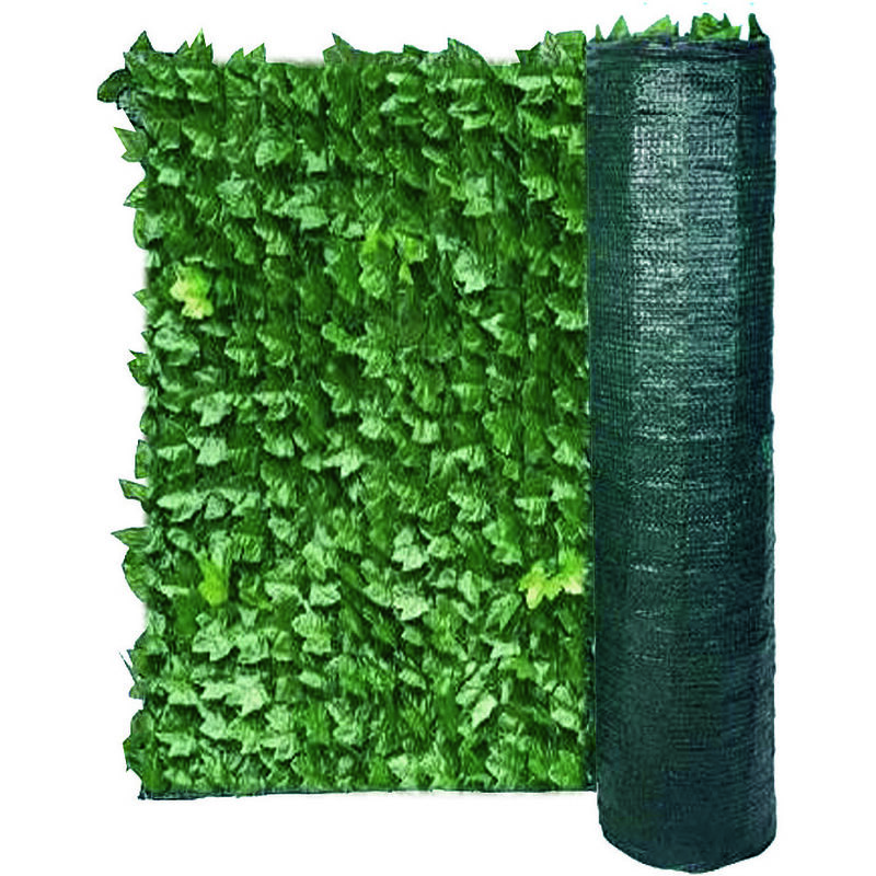 foto del prodotto trex - siepe ornamentale foglie di edera con rete ombreggiante - mt.3x1h.