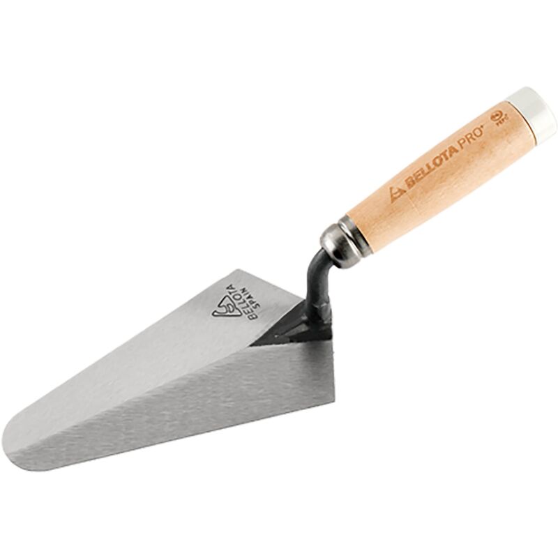 foto del prodotto trf42hpb pro cazzuola da muratura con manico in legno di faggio, pefc con tasselli per muratura e piastrelle, 190 mm bellota