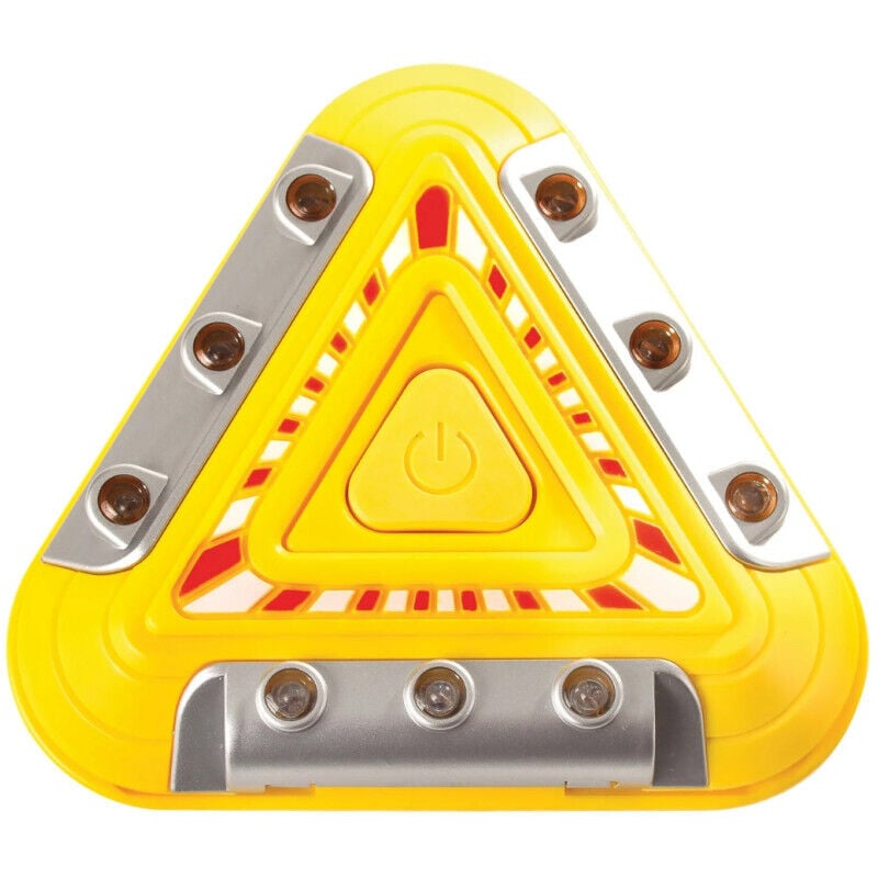 foto del prodotto triangolo di emergenza per auto a 9 led ricaricabile segnale pericolo magnetico - - trade shop traesio