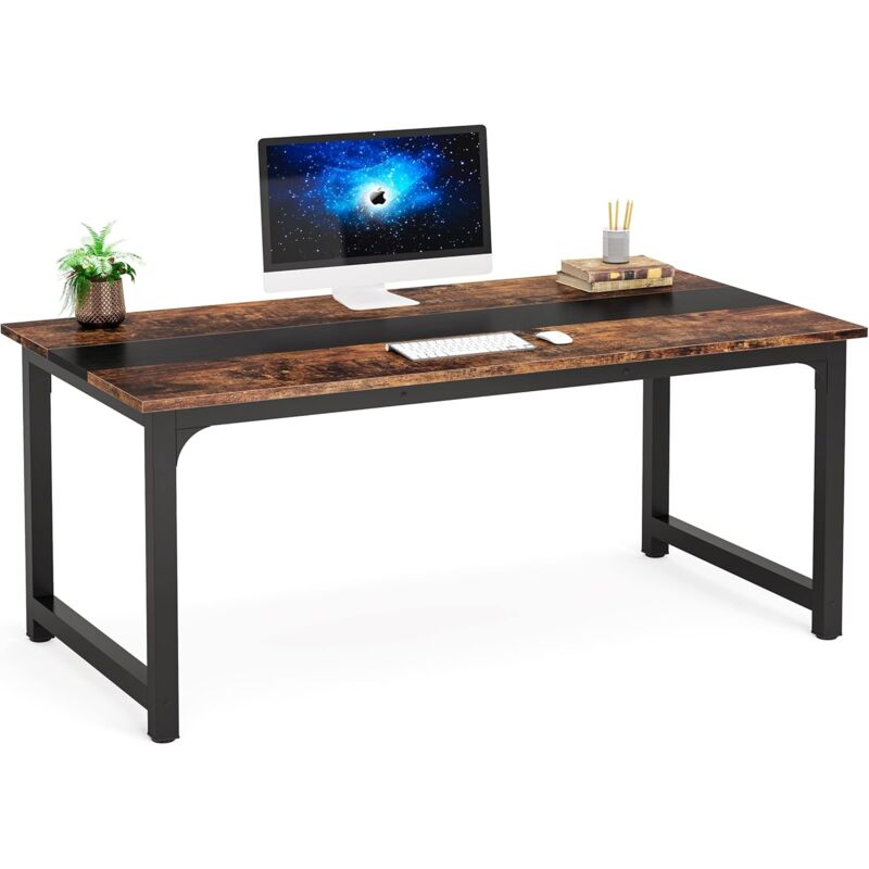 foto del prodotto tribesigns scrivania per computer moderna, grande scrivania da ufficio 160 x 80 cm tavolo per computer scrivania da studio postazione di lavoro per