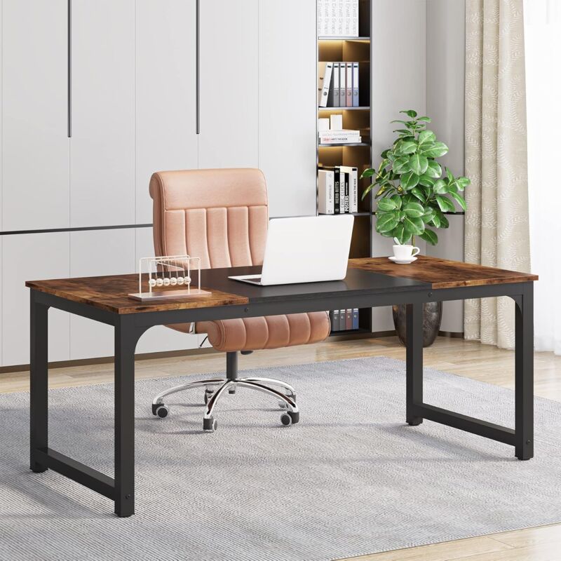 foto del prodotto tribesigns scrivania tavolo per computer tavolo per pc tavolo da ufficio tavolo da lavoro tavolo da pranzo in nero per l home office a casa
