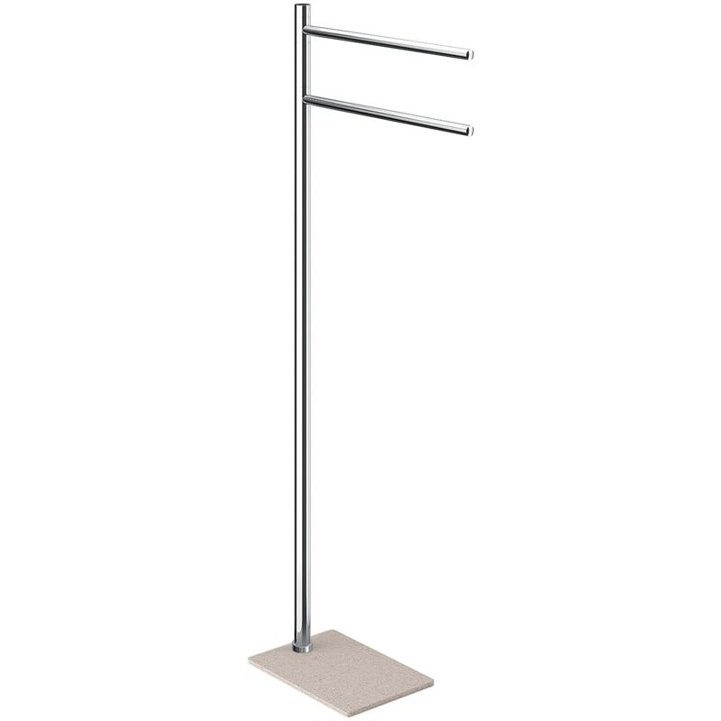 foto del prodotto trilly porta asciugamani in piedi, metallo, cromo e beige, 14x34x83.3 cm gedy