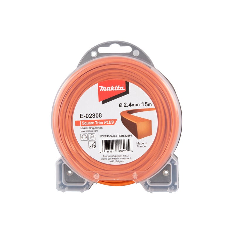 foto del prodotto trim quadrato makita filo 2,4 mm x 15 m e 02808