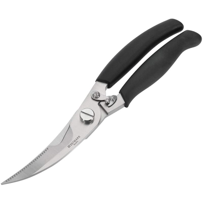 foto del prodotto trinciapollo, con molla interna e blocco, lunghezza lama 8 cm, acciaio inox, lucidato, argento nero, 13722280 westmark