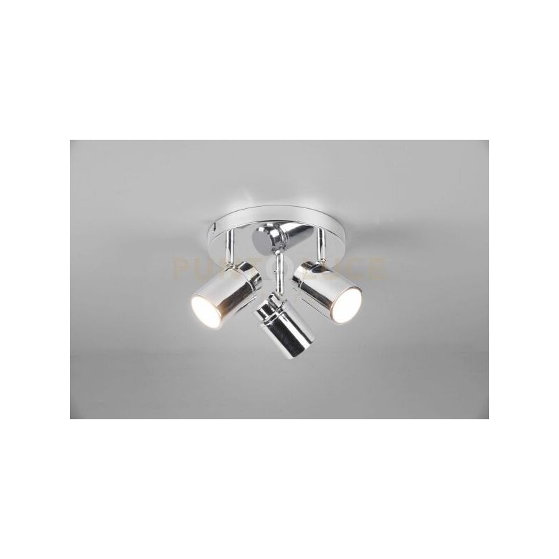 foto del prodotto trio angelo h2o plafoniera 3 spots orientabili cromo ip44 d.20cm 3 luci attacco gu10