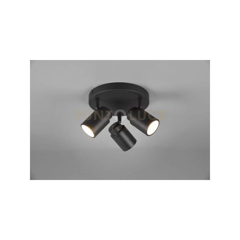foto del prodotto trio angelo h2o plafoniera 3 spots orientabili nero ip44 d.20cm 3 luci attacco gu10