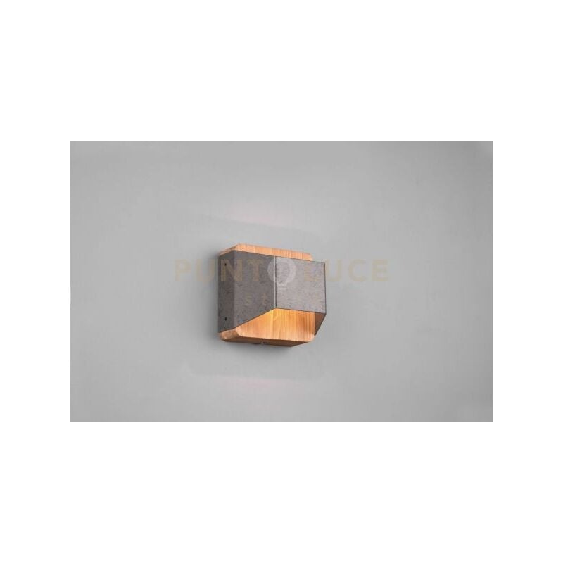 foto del prodotto trio applique arino legno naturale con fascia acciaio anticato 224810167
