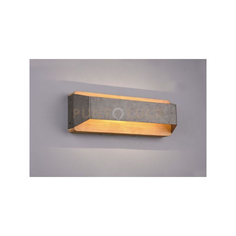foto del prodotto trio applique arino legno naturale con fascia acciaio anticato 224819167