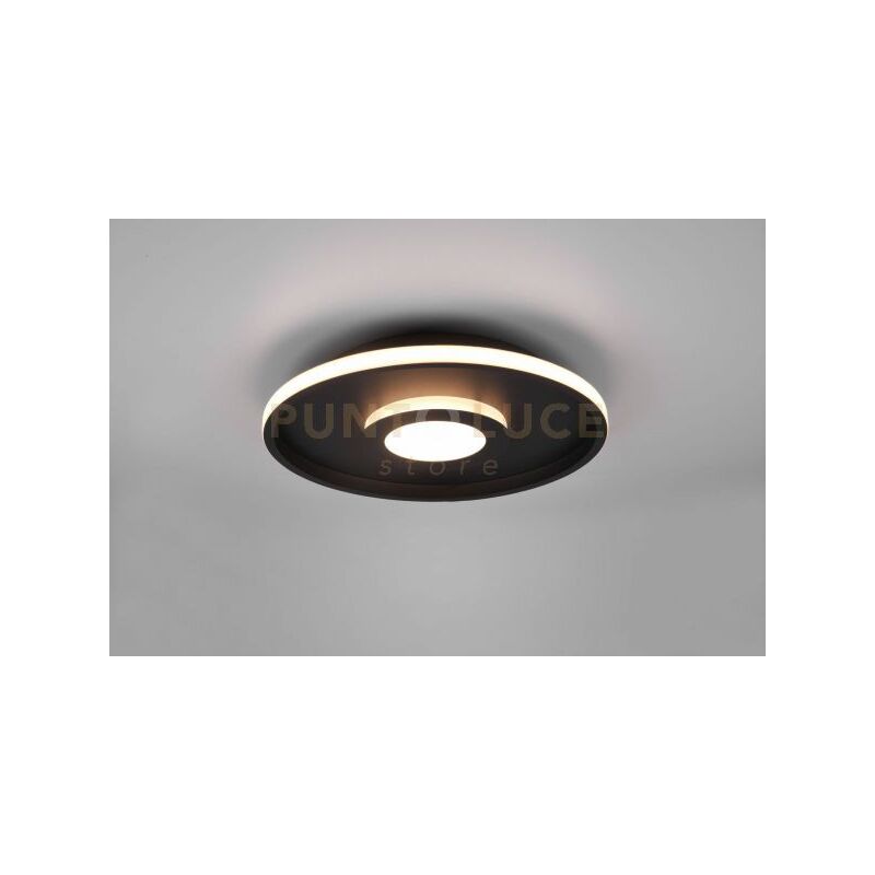 foto del prodotto trio ascari h2o plafoniera led 35w 4100lm, 3000k nero con dimmerazione con interruttore ip44 d.40cm