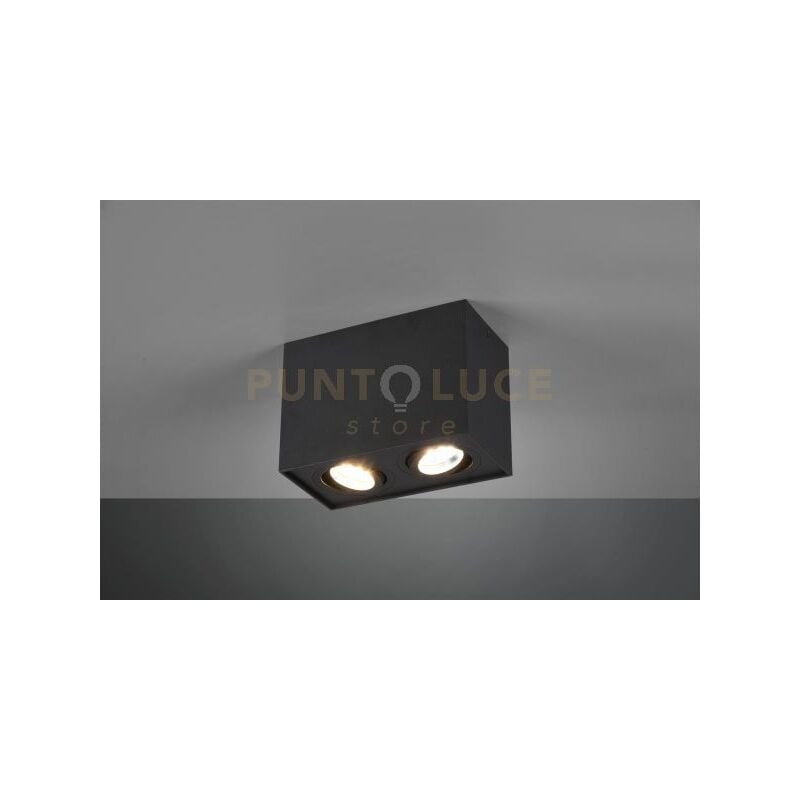 foto del prodotto trio biscuit cubo nero 2 spots orientabili l. 17,8 x 9,6cm h. 12,5cm attacco gu10