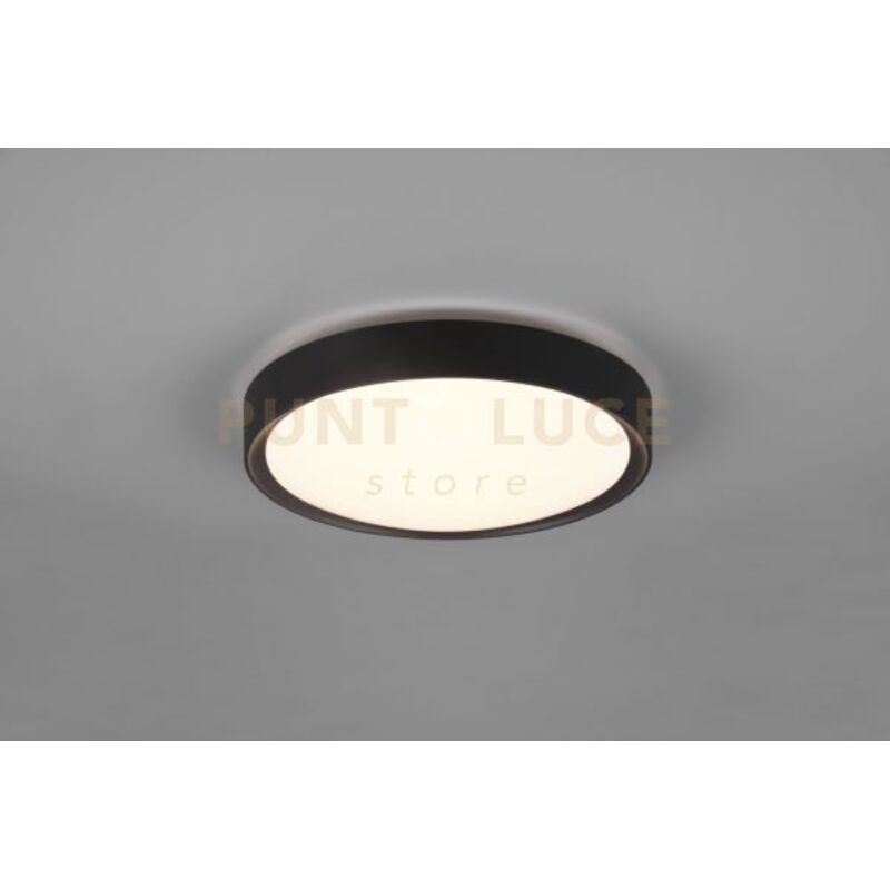 foto del prodotto trio clarimo h2o plafoniera led 18w 1850lm, 3000k bordo nero opaco ip44 d.33cm da bagno