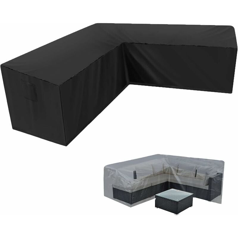 foto del prodotto trio copridivano angolare da giardino impermeabile 210d oxford copridivano antipolvere da giardino copridivano angolare a forma di l 215x215x87 