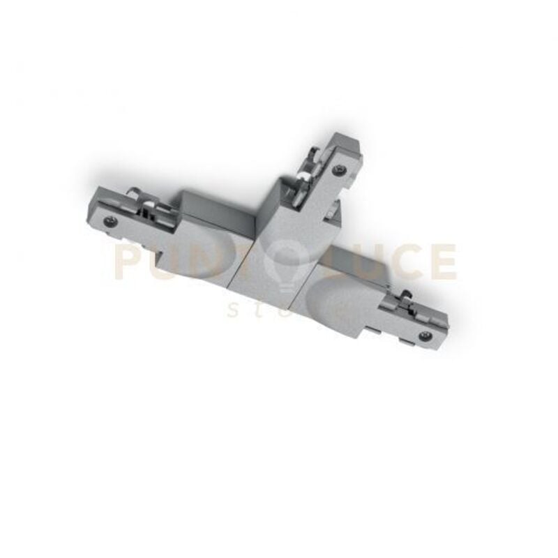 foto del prodotto trio duoline raccordo a t alluminio terra a sx l. 17cm x h. 9cm per sistema binario