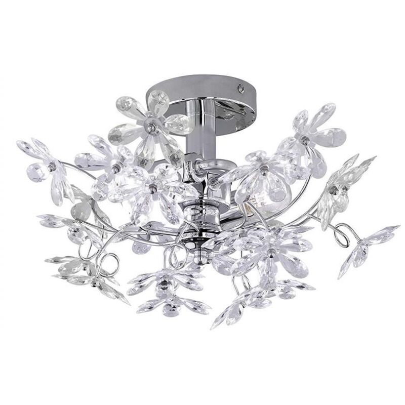 foto del prodotto trio - flower applique fiori acrilico trasparente e colorato 2 luci attacco e14 cm38