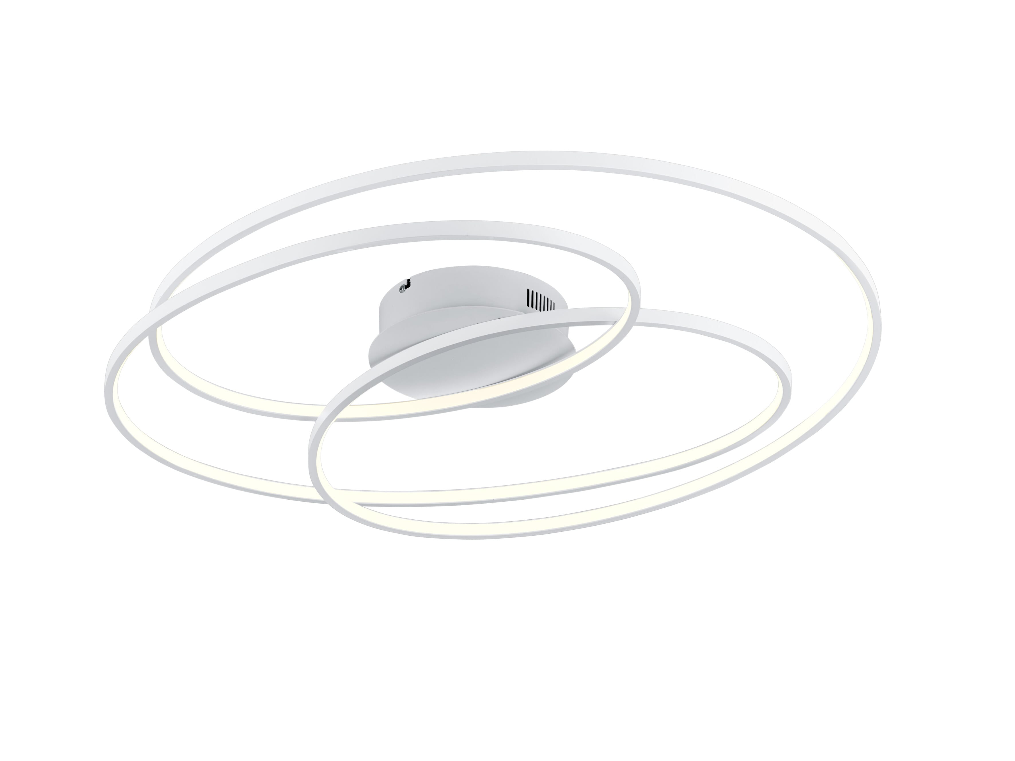 foto del prodotto trio gale plafoniera led 50w 7000lm, 3000k grande bianca cerchi concentrici con regolazione intensita con interruttore d.80cm