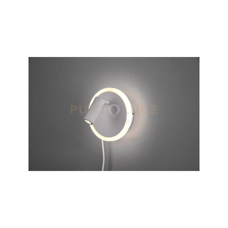 foto del prodotto trio jordan applique led 2w 200lm, 3000k 5w550lm, 3000k bianca doppia illuminazione con accensione separata d. 15cm