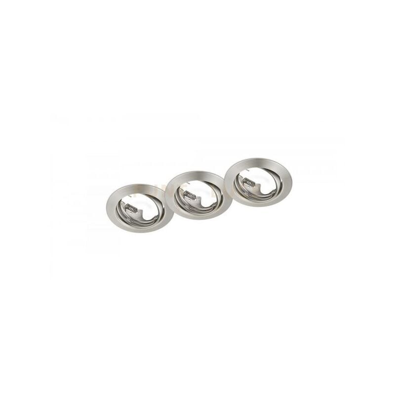 foto del prodotto trio jura kit 3 faretti da incasso rotondi orientabili acciaio d. 8,3cm attacco gu10