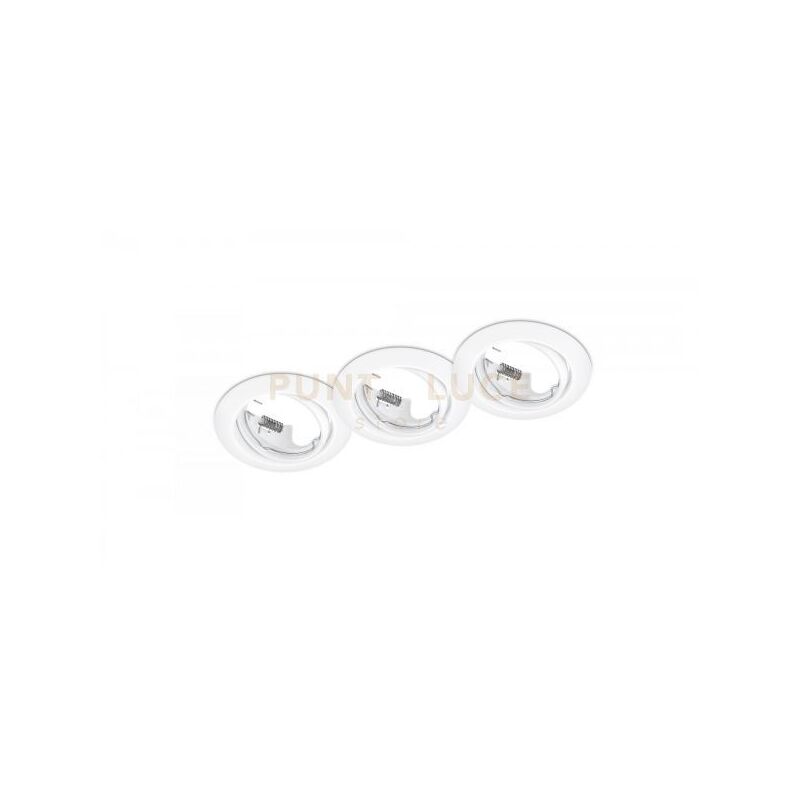 foto del prodotto trio jura kit 3 faretti da incasso rotondi orientabili bianchi d. 8,3cm attacco gu10