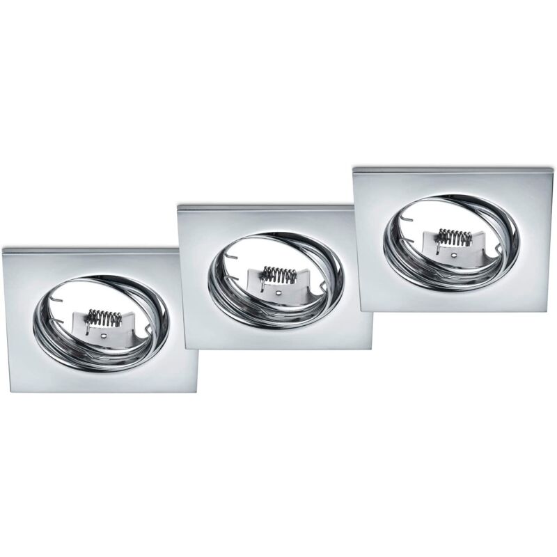 foto del prodotto trio kit 3 faretti jura quadrati orientabili cromo 3x gu10 max. 15w