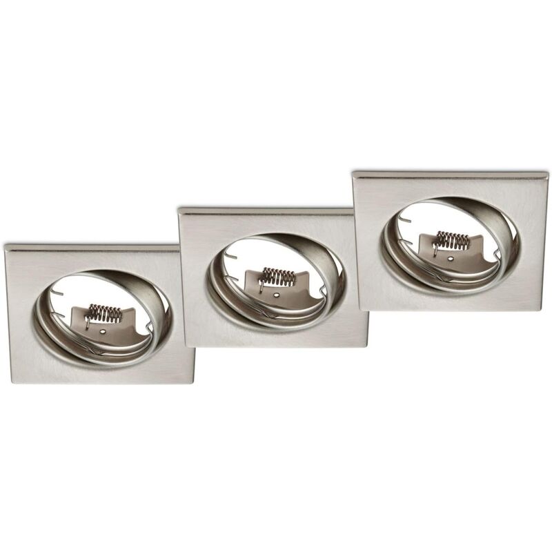 foto del prodotto trio kit 3 faretti jura quadrati orientabili in nickel opaco 3x gu10 max. 15w